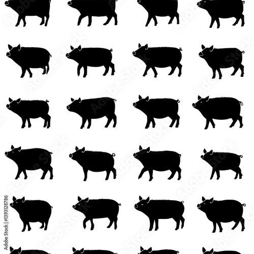 Collection of Boars pattern vector designs, Boars pattern illustration