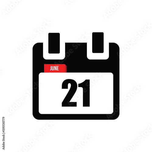 calender icon, 21 june icon with white background