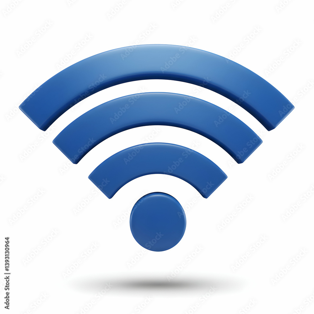 Blue Wifi Symbol HighQuality 3D Render Blue Wifi Symbol HighQuality 3D Render