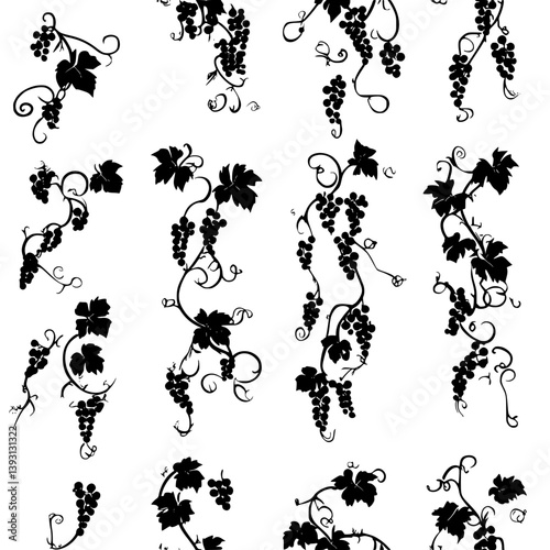 Collection of Vines pattern vector designs, Vines seamless pattern