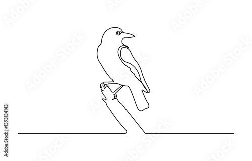 A bird line drawing continuous line art vector illustration, continuous line drawing style with editable stroke.

