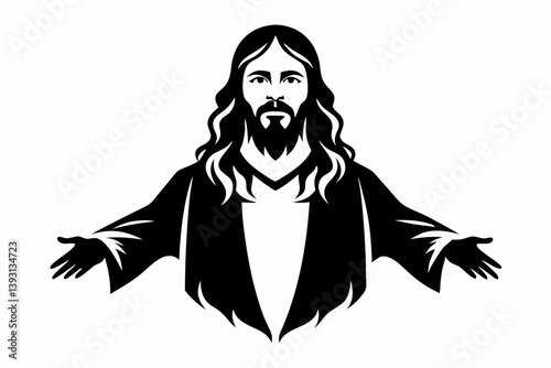 jesus christ sihouette black vector