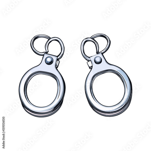 Handcuffs, tools, vector, transparent background
