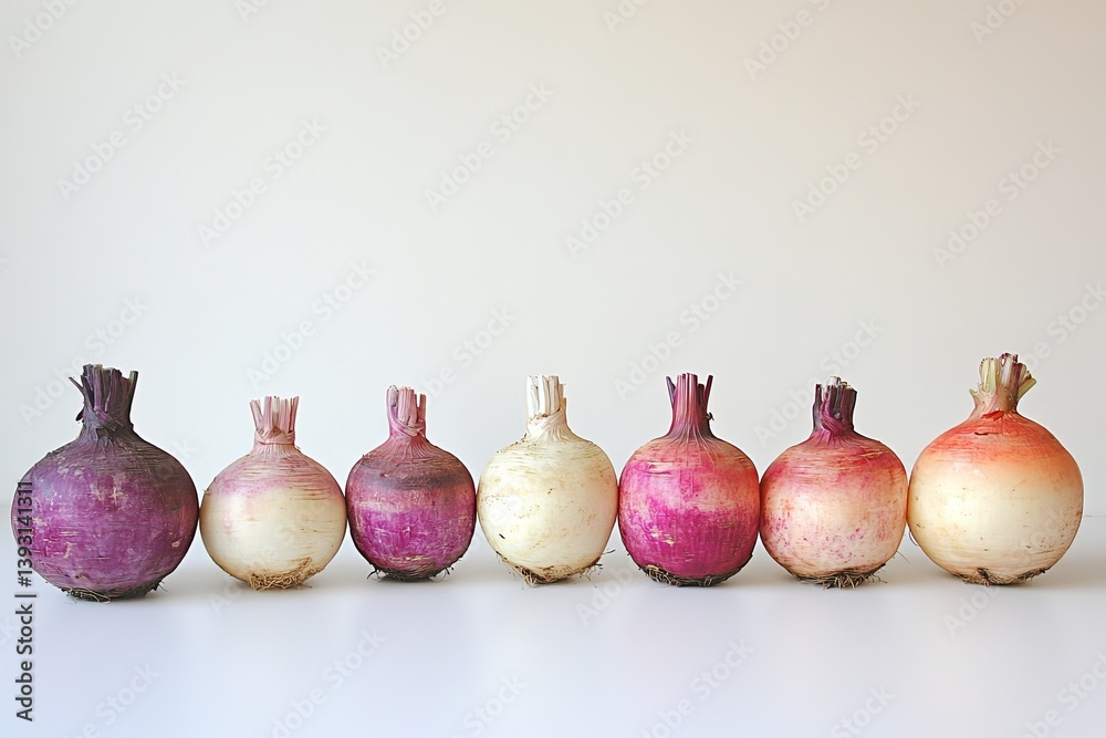 different vegetables are lying next to each other which differ from each other by the color gradient