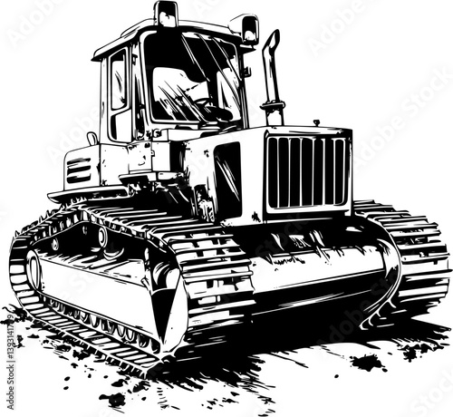Bulldozer, Construction vehicle vector design, Bulldozer, Construction vehicle vector graphic