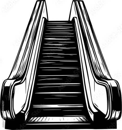 Escalator vector design, Escalator illustration art