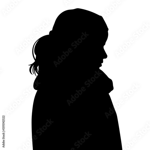 Silhouette of a Woman Contemplating in Autumn  