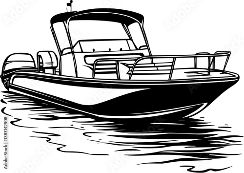 Pontoon boat, Boat vector design, Pontoon boat, Boat vector graphic