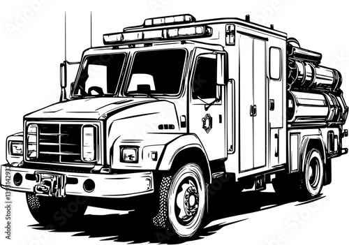Rescue truck, Emergency vehicle vector design, Rescue truck, Emergency vehicle vector illustration