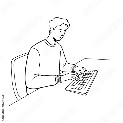 Typing Fast | Sitting at a desk typing