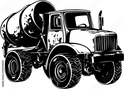Cement mixer, Construction vehicle vector design, Cement mixer, Construction vehicle vector graphic