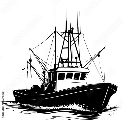 Fishing boat, Boat vector design, Fishing boat, Boat vector image