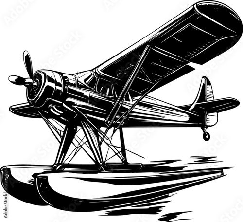 Floatplane, Light aircraft vector design, Floatplane, Light aircraft vector image