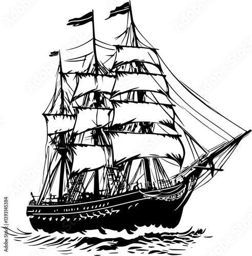 Frigate, Ship vector design, Frigate, Ship vector image