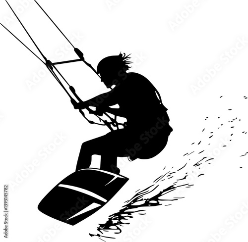 Kiteboard vector design, Kiteboard vector illustration