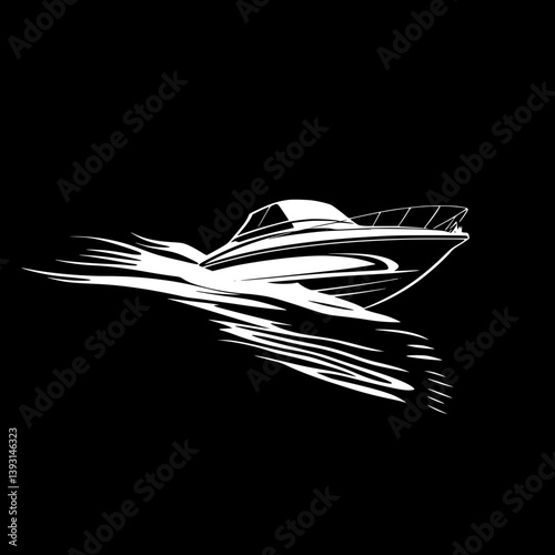 Speedboat, Boat vector design, Speedboat, Boat vector graphic