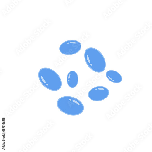 Saccharomyces boulardii colony. Probiotic, beneficial bacterias for human health and beauty. Vector illustration.