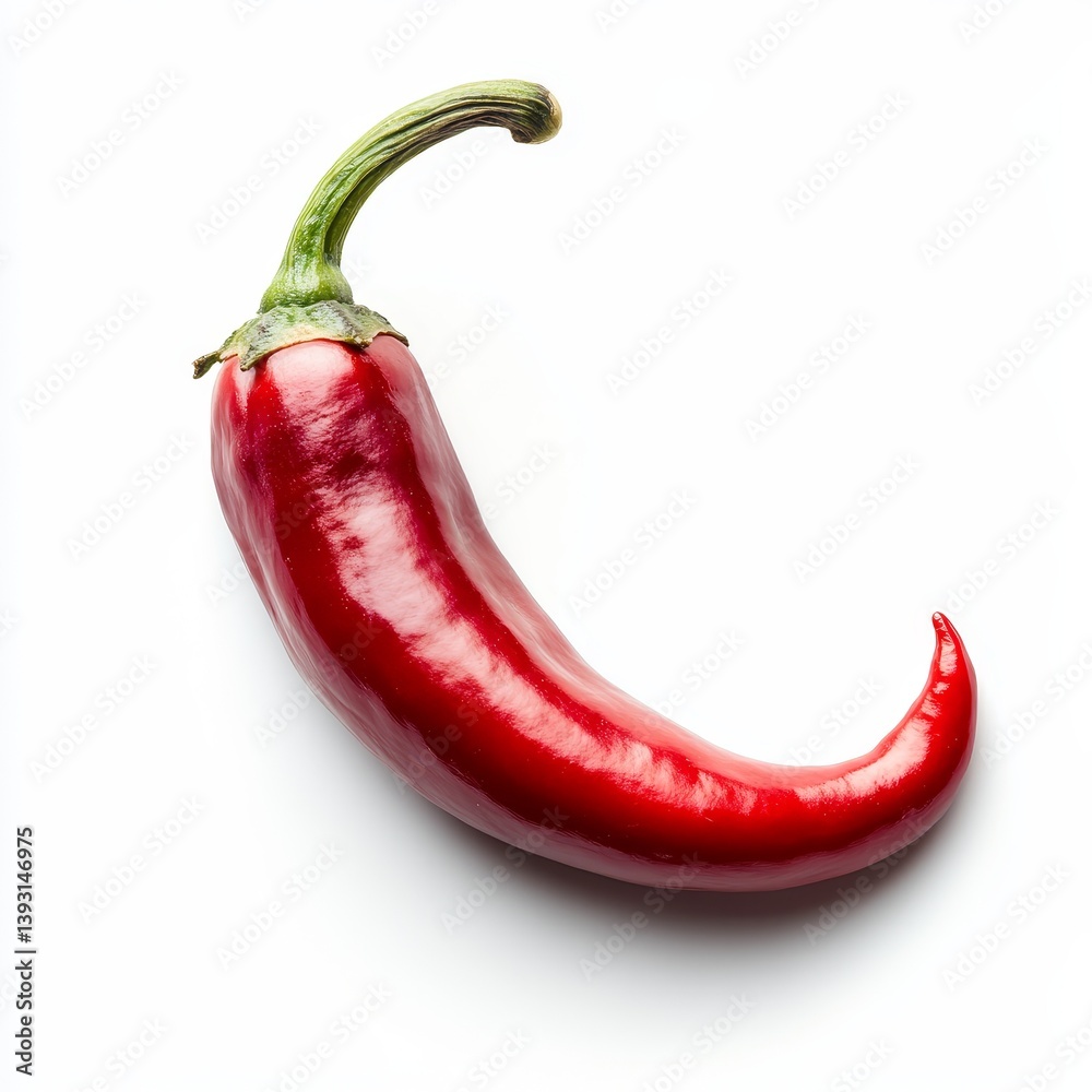 Red hot chili pepper isolated on white background