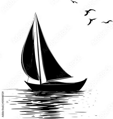 Dhow, Sailboat vector design, Dhow, Sailboat vector image