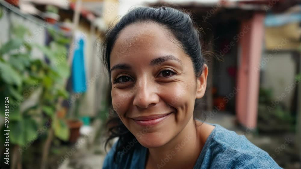 portrait of an average hispanic woman, everyday life no make up, real people, looking at the camera