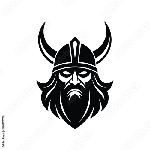 Viking Head Logo Design Icon Symbol Vector Template.