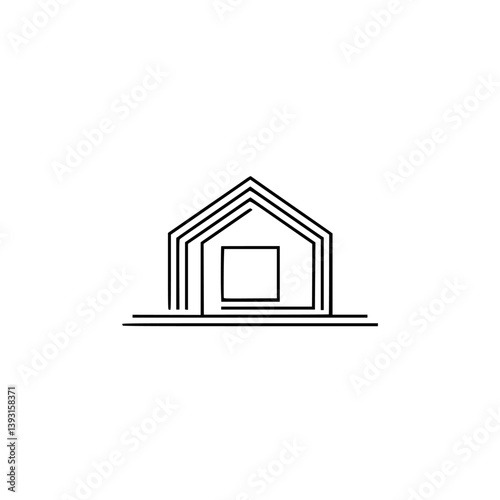 Minimalist Geometric House Logo: Modern Architecture Icon