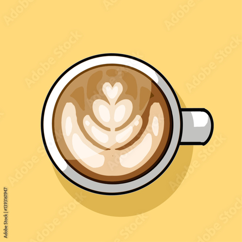 latte art top view vector illustration AD482