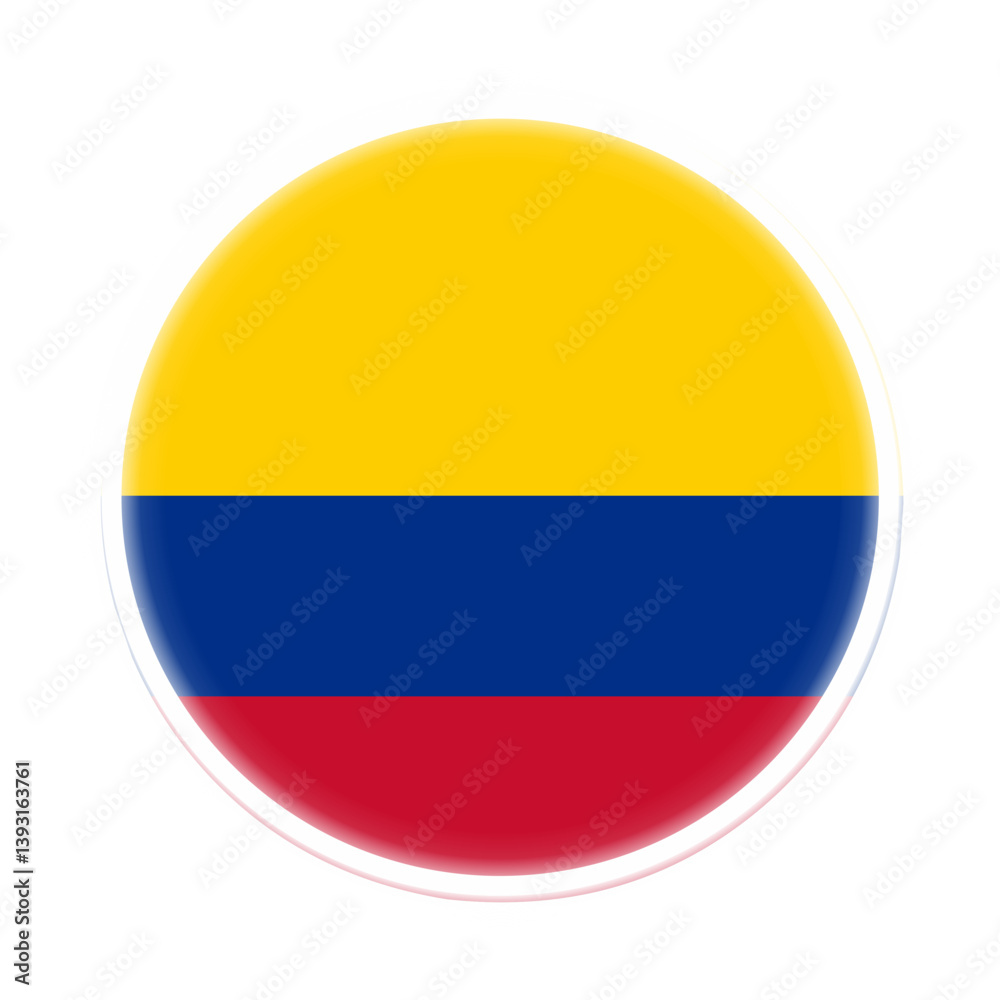 Glowing Round Colombia Flag Glowing Round Colombia Flag