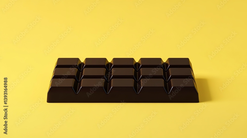 Mockup of a chocolate bar wrapper featuring unique branding on a bright yellow background Mockup of a chocolate bar wrapper featuring unique branding on a bright yellow background