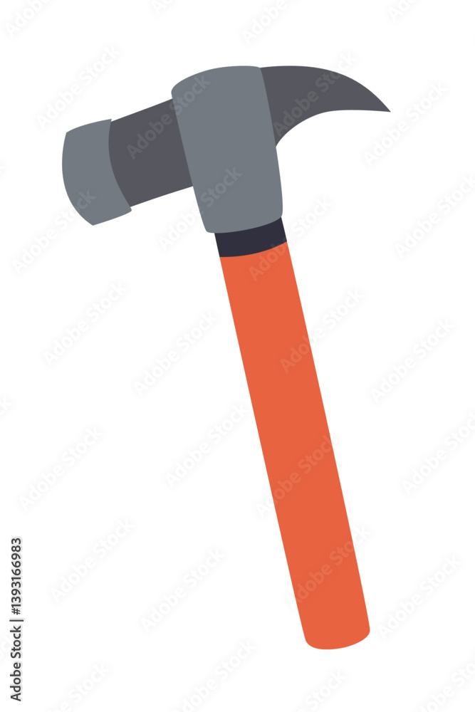 Claw hammer flat illustration for construction, carpentry, and home renovation projects. Claw hammer flat illustration for construction, carpentry, and home renovation projects.