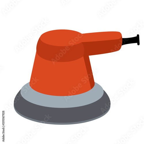 Electric orbital sander, hand drawn flat vector illustration