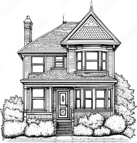 Halfway house coloring book vector design, Halfway house illustration art