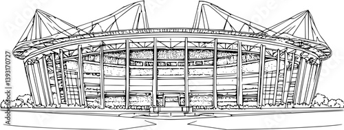 Stadium coloring book vector design, Stadium vector illustration