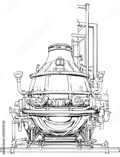 Smelter coloring book vector design, Smelter vector illustration