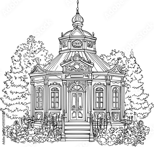 Temporary building coloring book vector design, Temporary building vector illustration