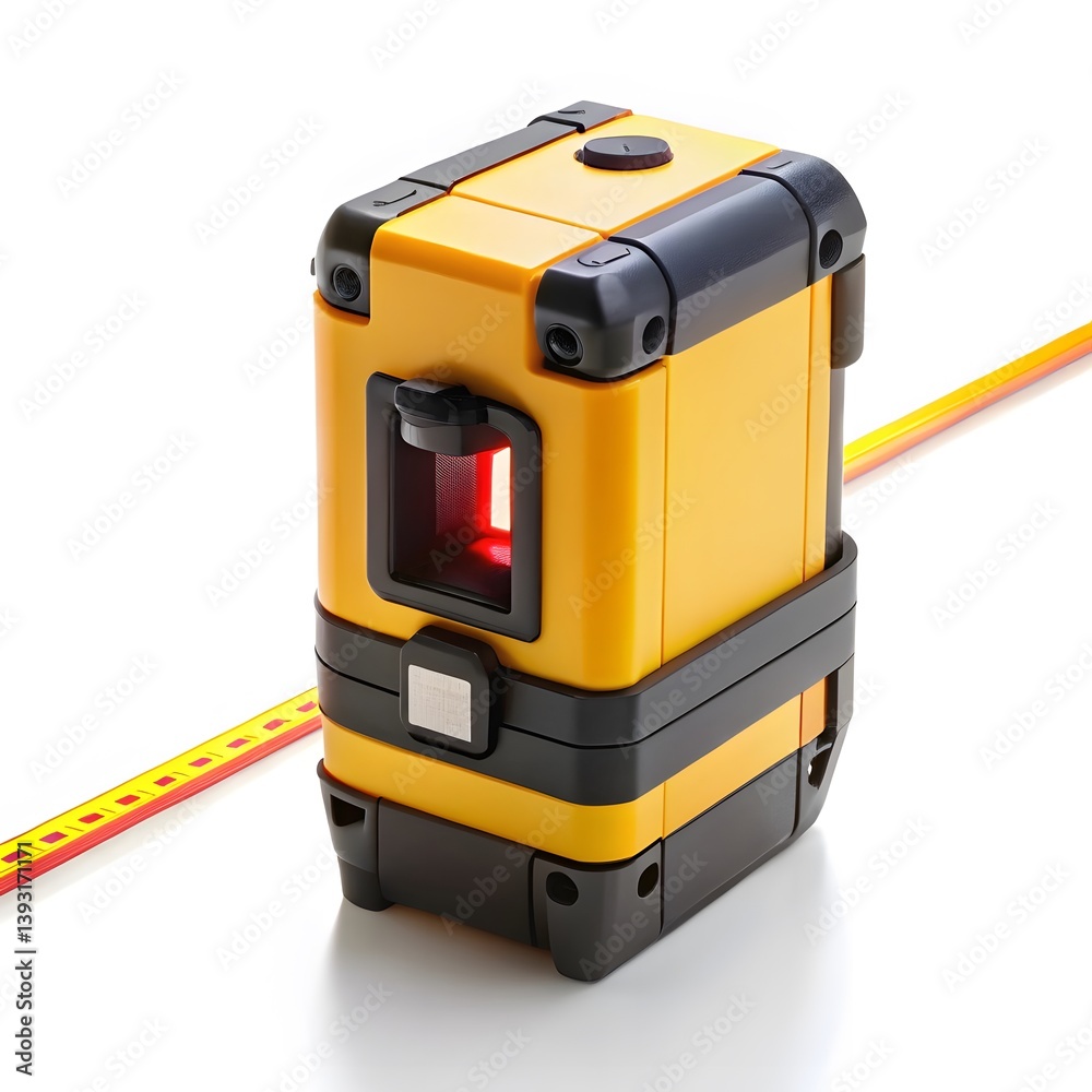 Fototapeta premium Yellow Laser Level with Measuring Tape