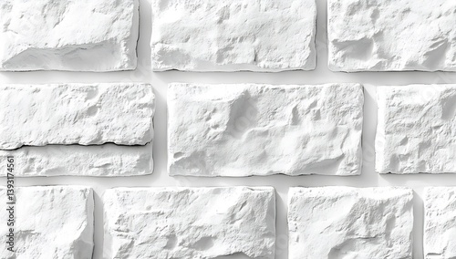 White Textured Brick Wall Close Up Modern Minimalist Architecture with Clean Lines and Elegant Design for Backgrounds : Generative AI