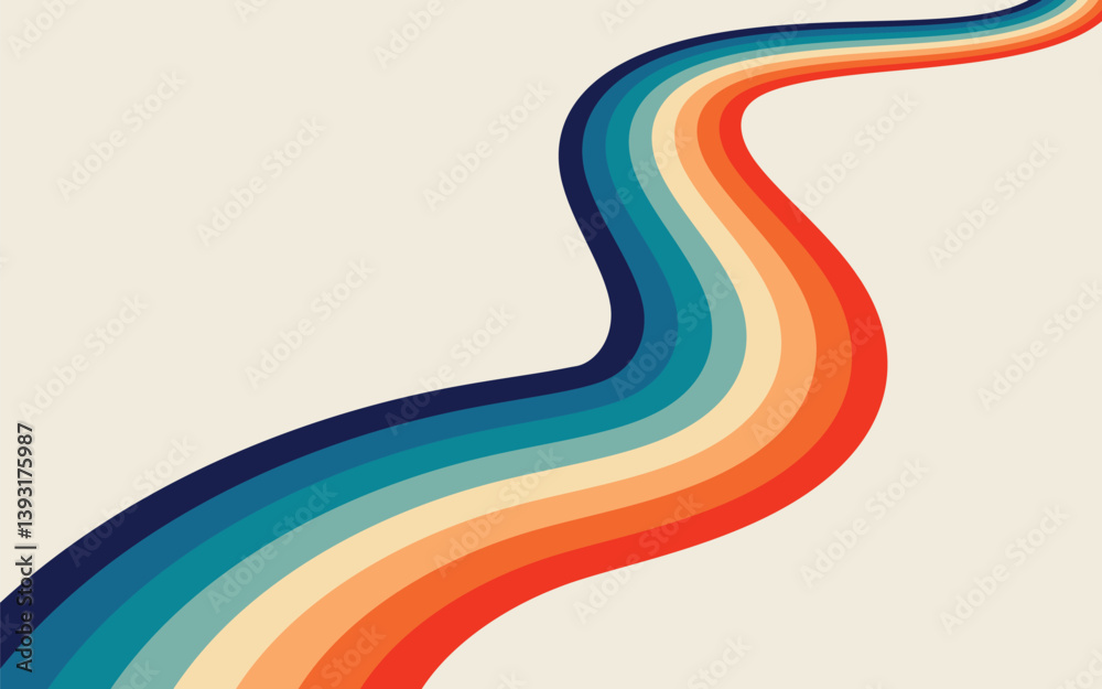 retro multicolor  Vintage colorful stripes background