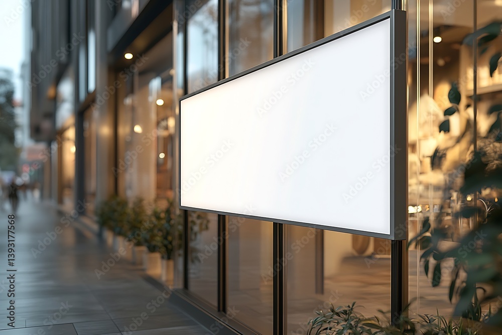 Modern Blank Signage Mockup on Building Facade for Advertising and Business Promotion in Urban Setting : Generative AI Modern Blank Signage Mockup on Building Facade for Advertising and Business Promotion in Urban Setting : Generative AI