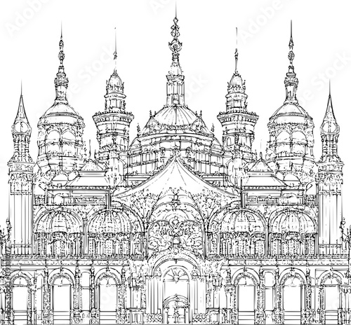 Exhibition center coloring book vector design, Exhibition center vector illustration