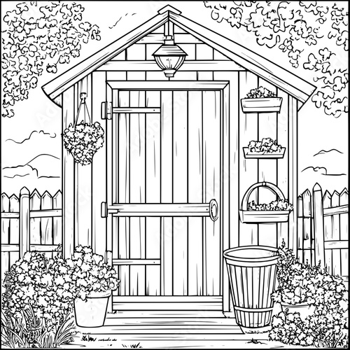 Storage unit coloring book vector design, Storage unit vector image