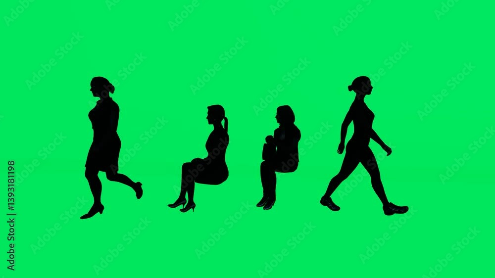 An animated scene showing Several attractive athletic women green screen with chroma key background, designed for motion graphics and stock libraries. An animated scene showing Several attractive athletic women green screen with chroma key background, designed for motion graphics and stock libraries.