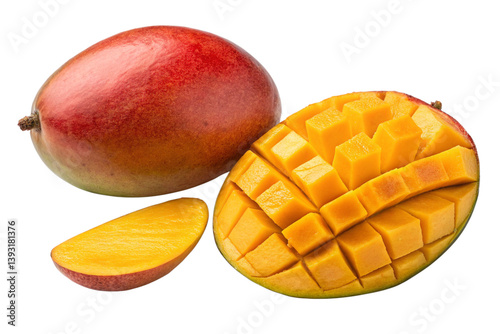 Tommy Atkins mango on white background