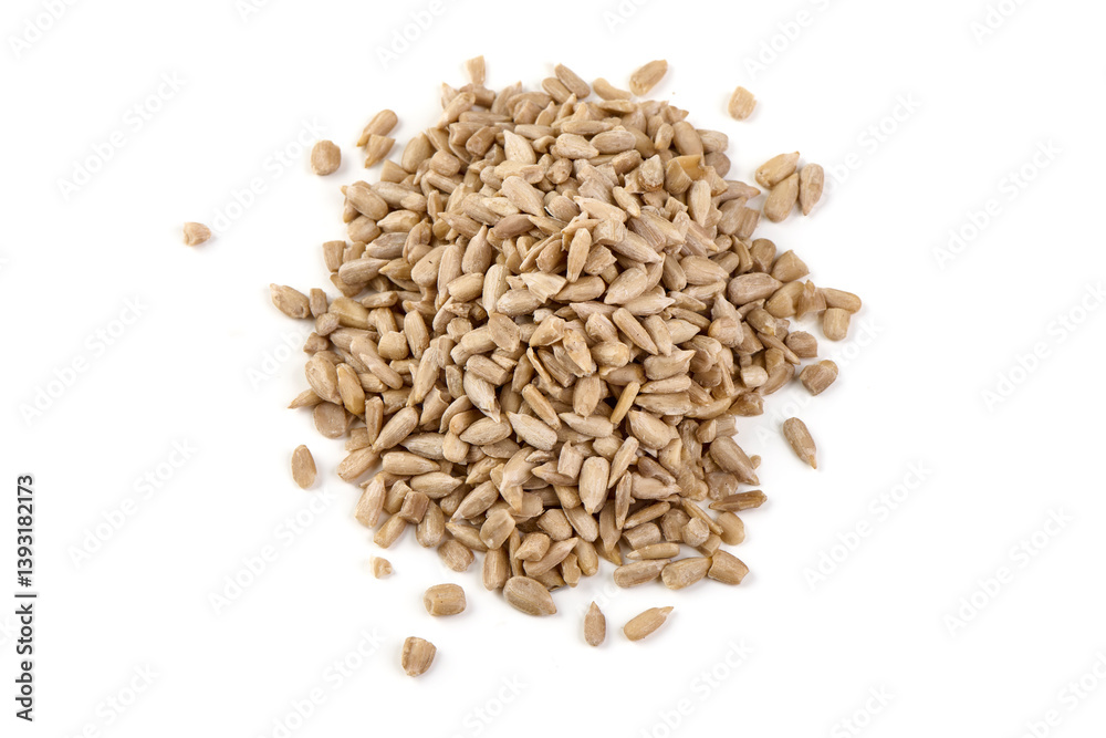 Sunflower Seeds Kernels Isolated on White Background. Sunflower Seeds Kernels Isolated on White Background.