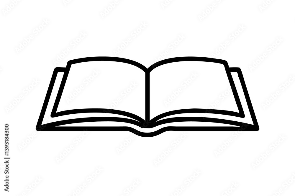 Stylized open book illustration, suitable for World Book Day promotions, education campaigns, and reading awareness materials Stylized open book illustration, suitable for World Book Day promotions, education campaigns, and reading awareness materials