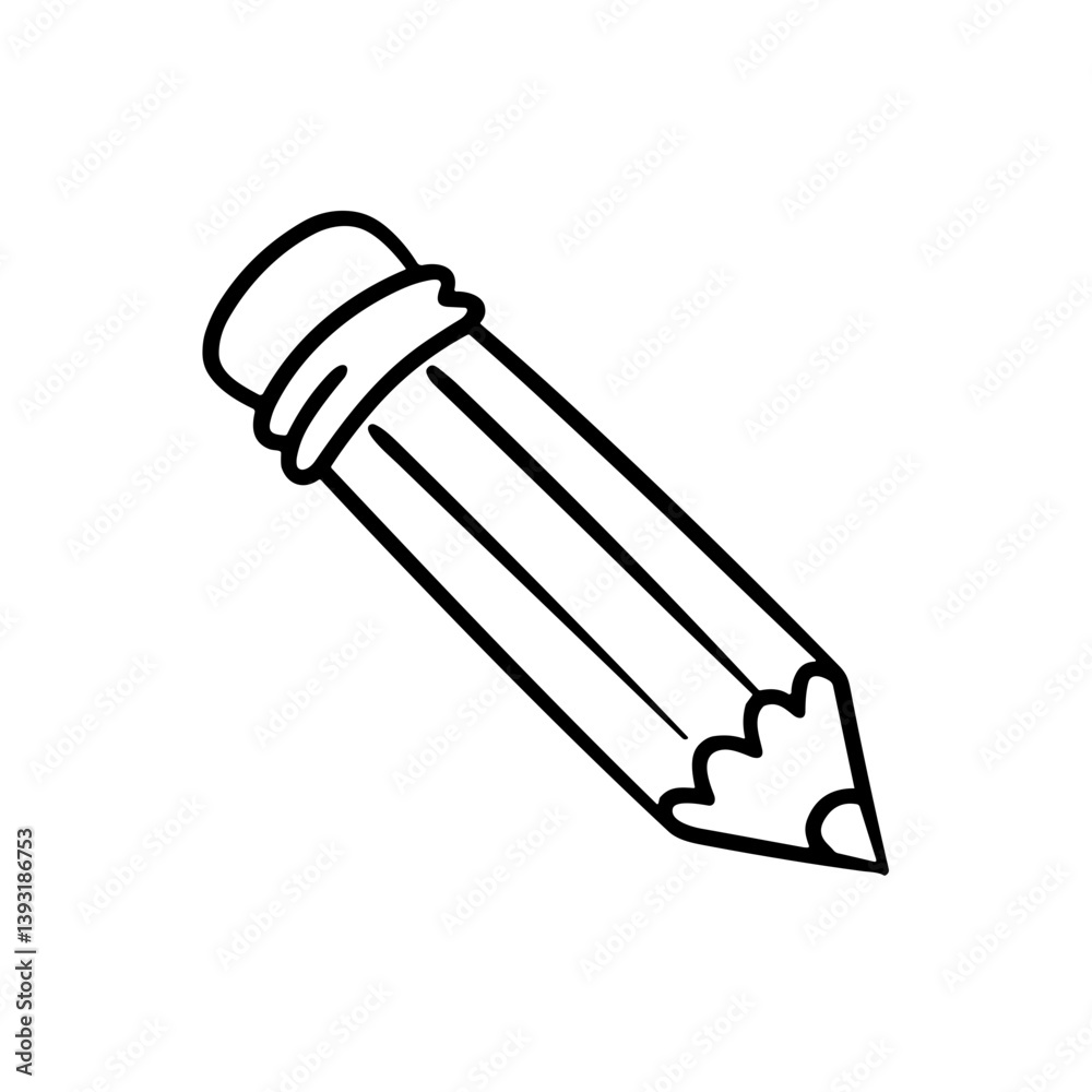 simple black and white doodle of a pencil on a light background copy space simple black and white doodle of a pencil on a light background copy space