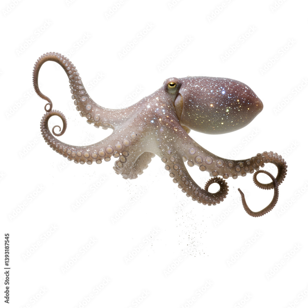 Fototapeta premium A Cosmic Octopus, a Surreal Image of the Deep Sea.