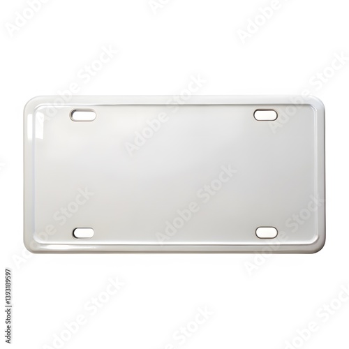 Blank White License Plate Template
