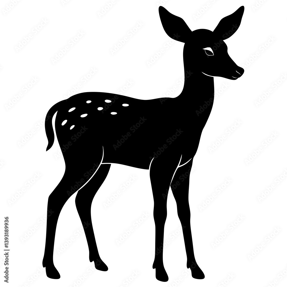 Fototapeta premium a little deer silhouette vector illustration