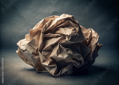 Obraz na płótnie Wrinkled Paper Texture Background with Deep Depth of Field - High Resolution Stock Photo w salonie